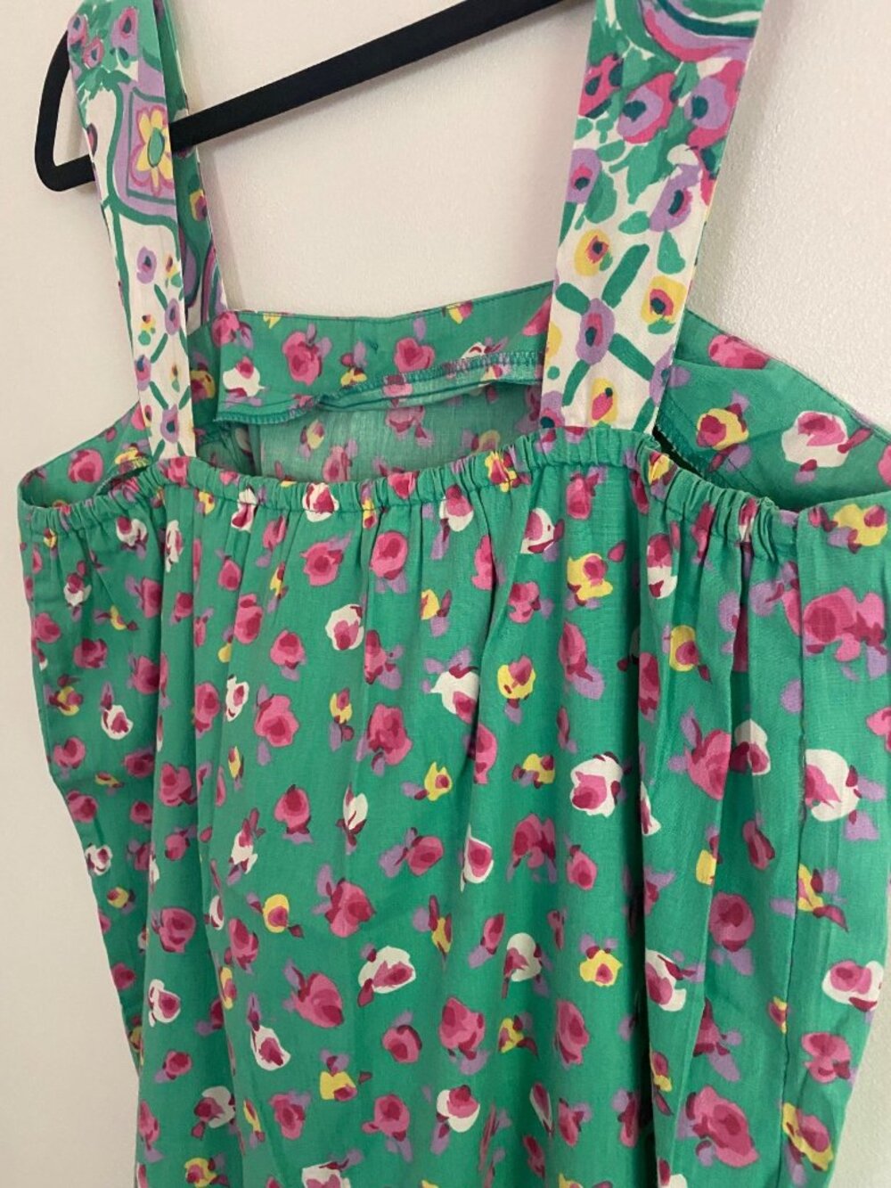 Vintage Handmade Green Colorful Floral Maxi Dress With Button Detail Size M - Picture 5 of 6